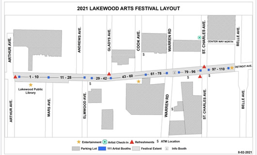 2021 Lakewood Arts Festival Map